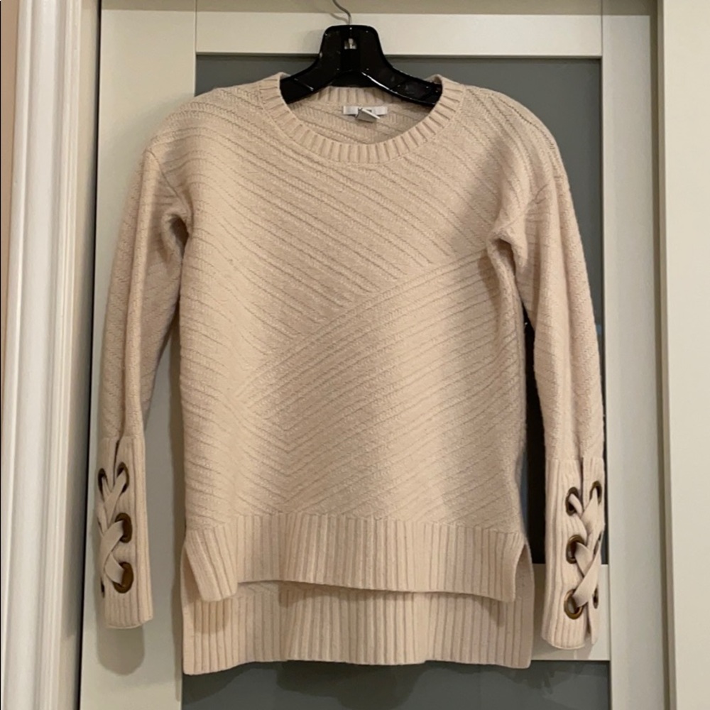 CLOSET CLOSING Bar III sweater with lace up sleeves, size XS